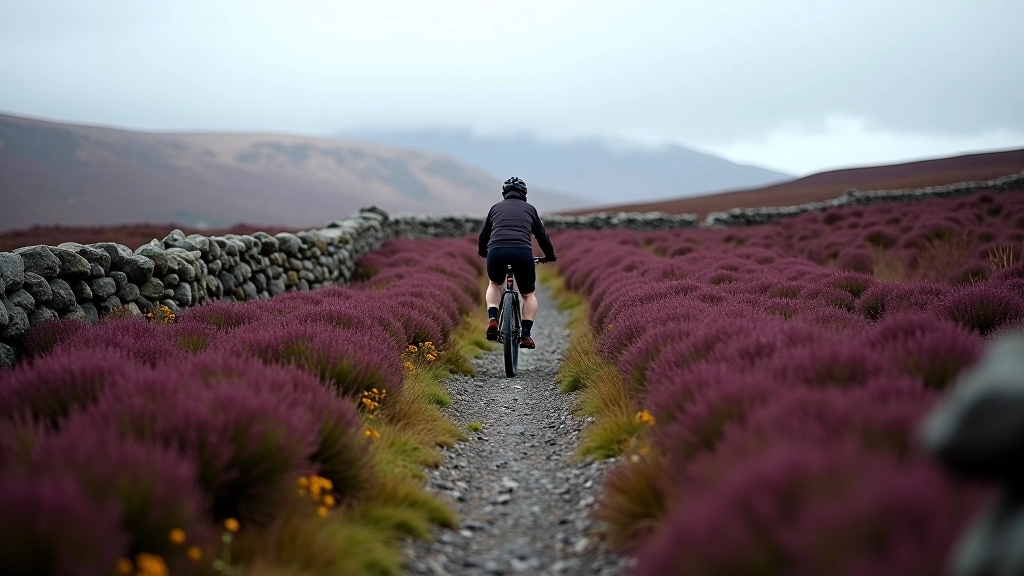 Bog road cycling in Connemara moorland
